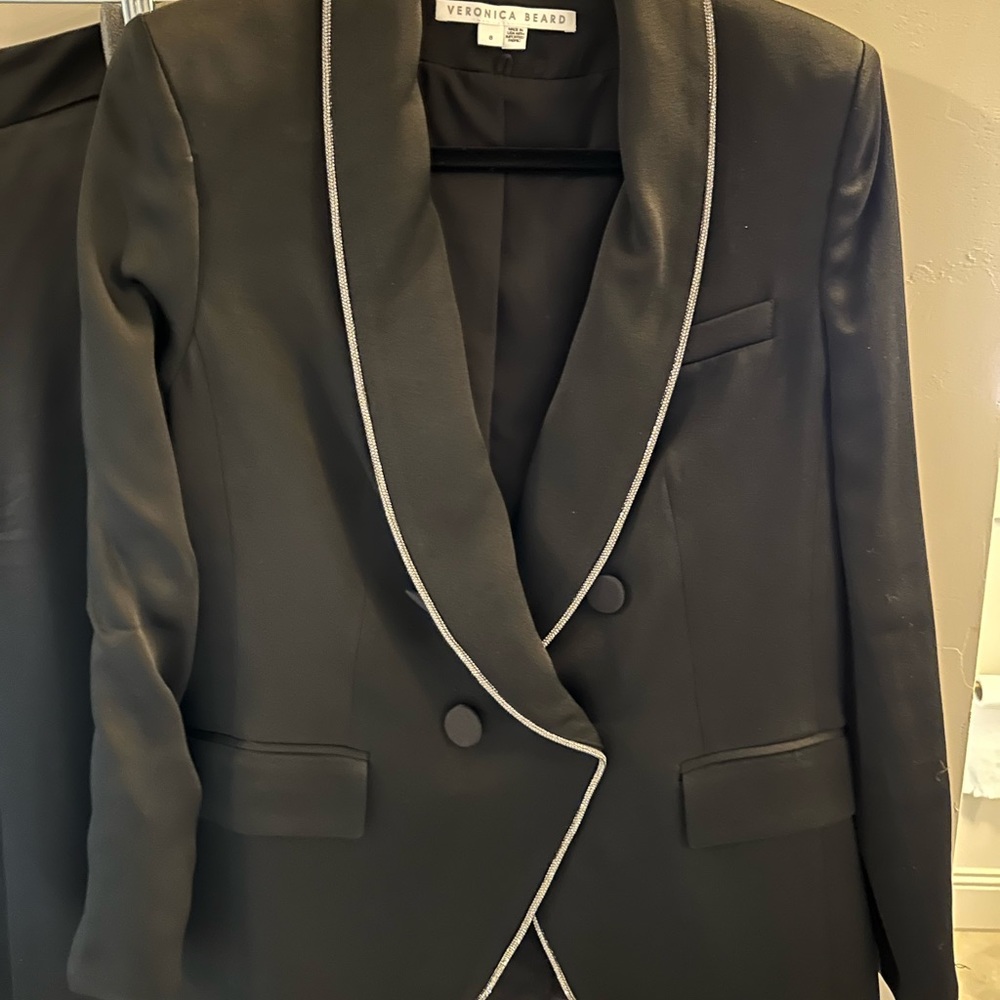 Veronica Beard Jagger Crystal-Embellished Satin Dickey Jacket - Picture 6 of 10